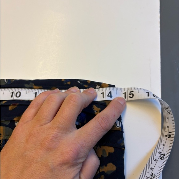 D.E.P.T. Floral strapless Mini Dress ruffled hem Blue abstract print size Small - Picture 5 of 8